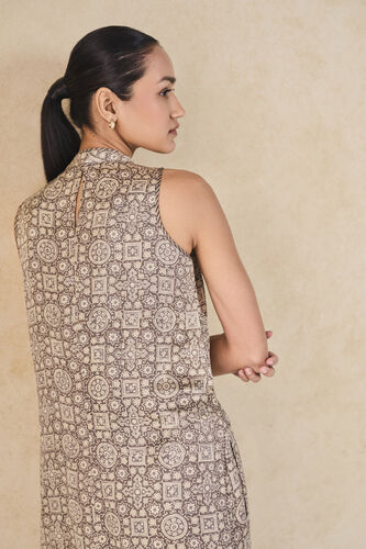 Serrano Handcrafted Ajrakh Silk Co-ord - Grey, Grey, image 6